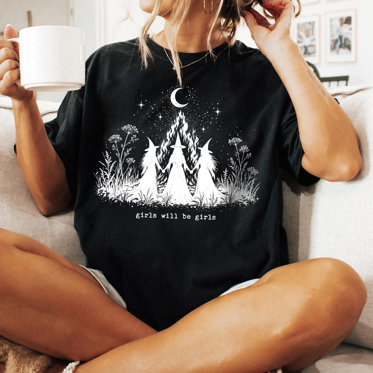 Comfort Colors® Girls Will Be Girls Witch T-shirt