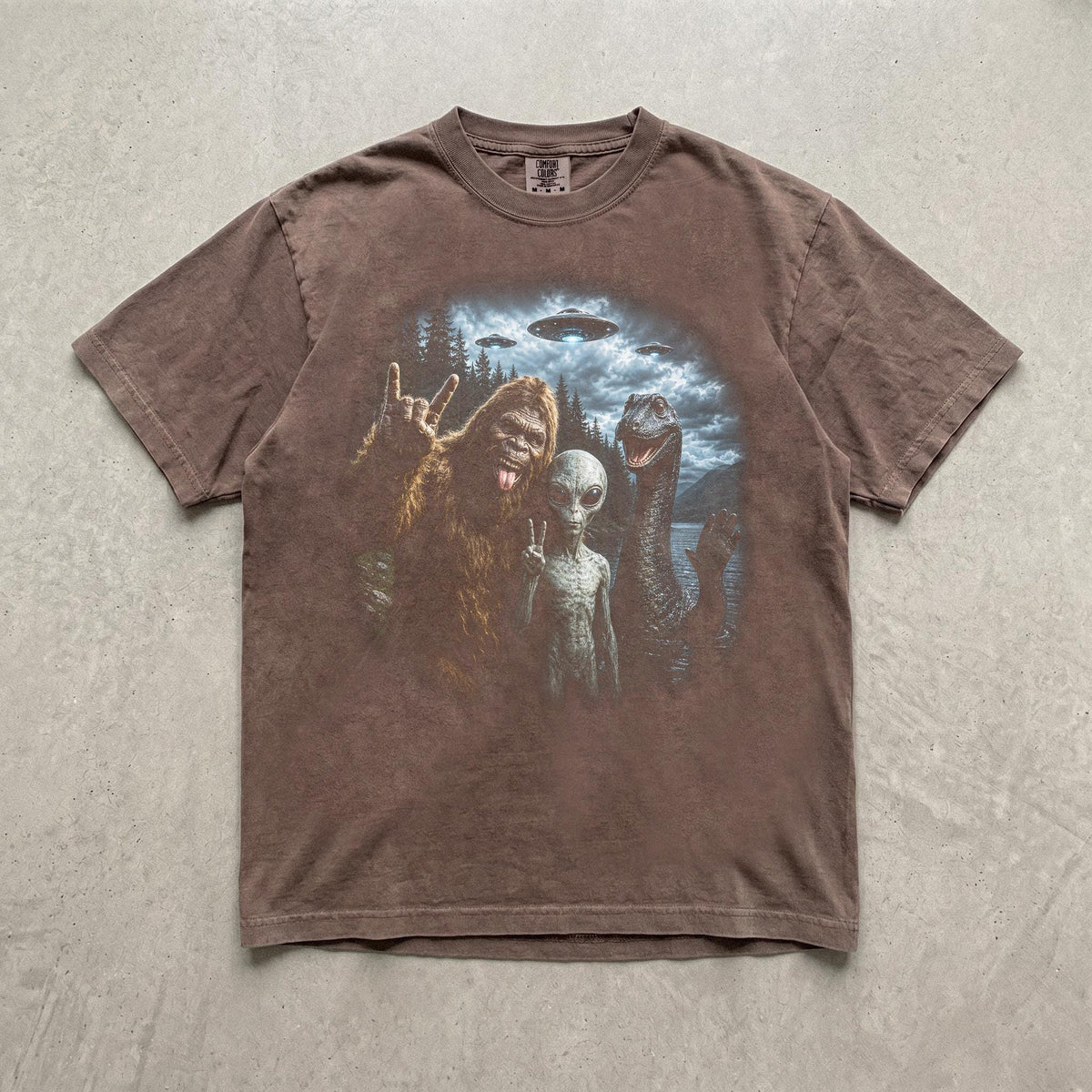 Bigfoot Mothman Alien And Dino Shirt