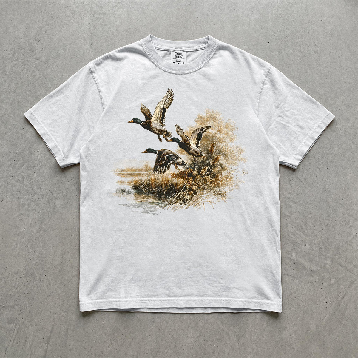 Retro Flying Mallard Duck T-shirt