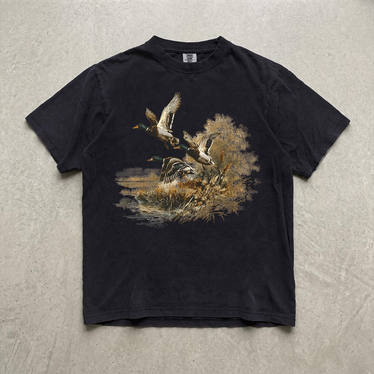 Retro Flying Mallard Duck T-shirt