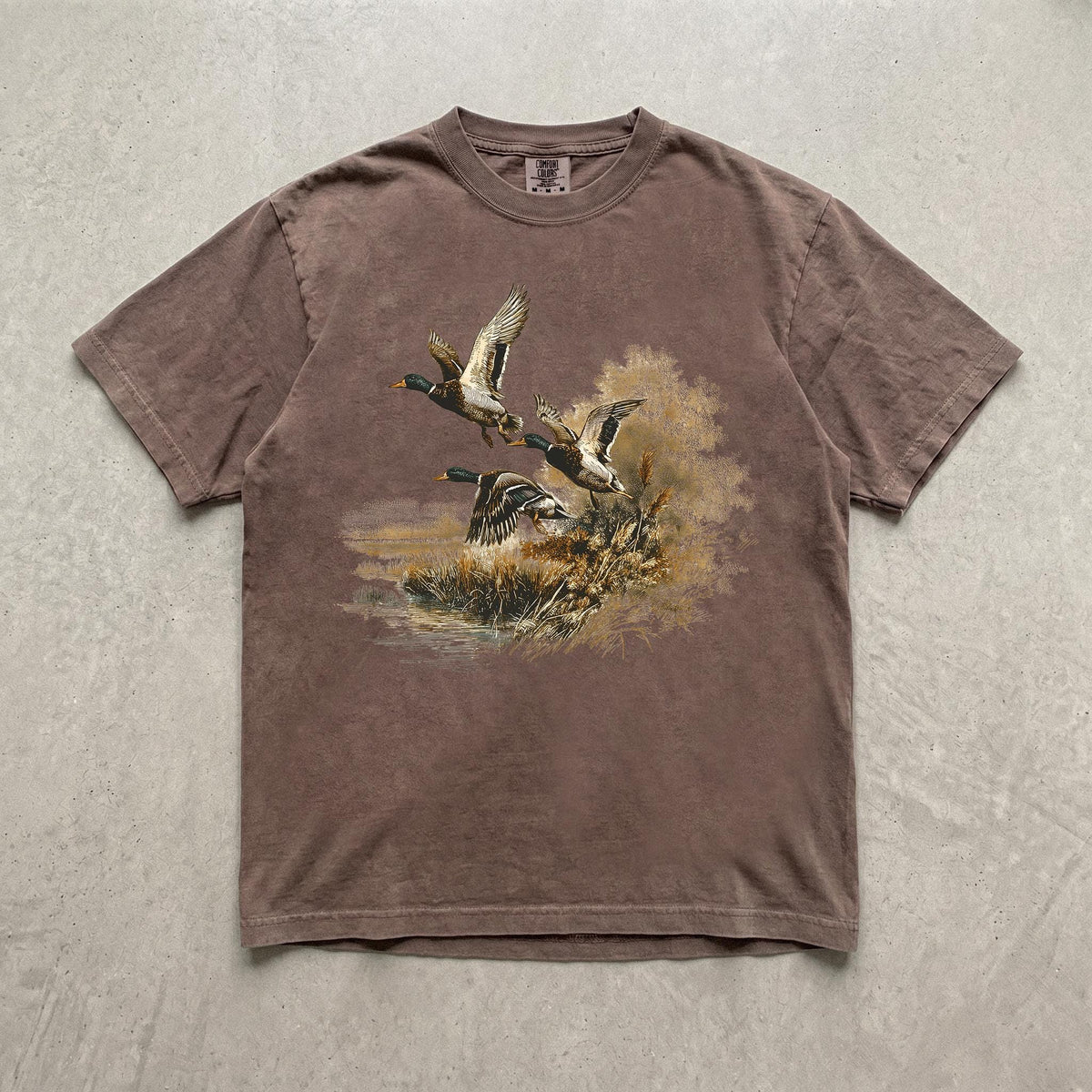 Retro Flying Mallard Duck T-shirt