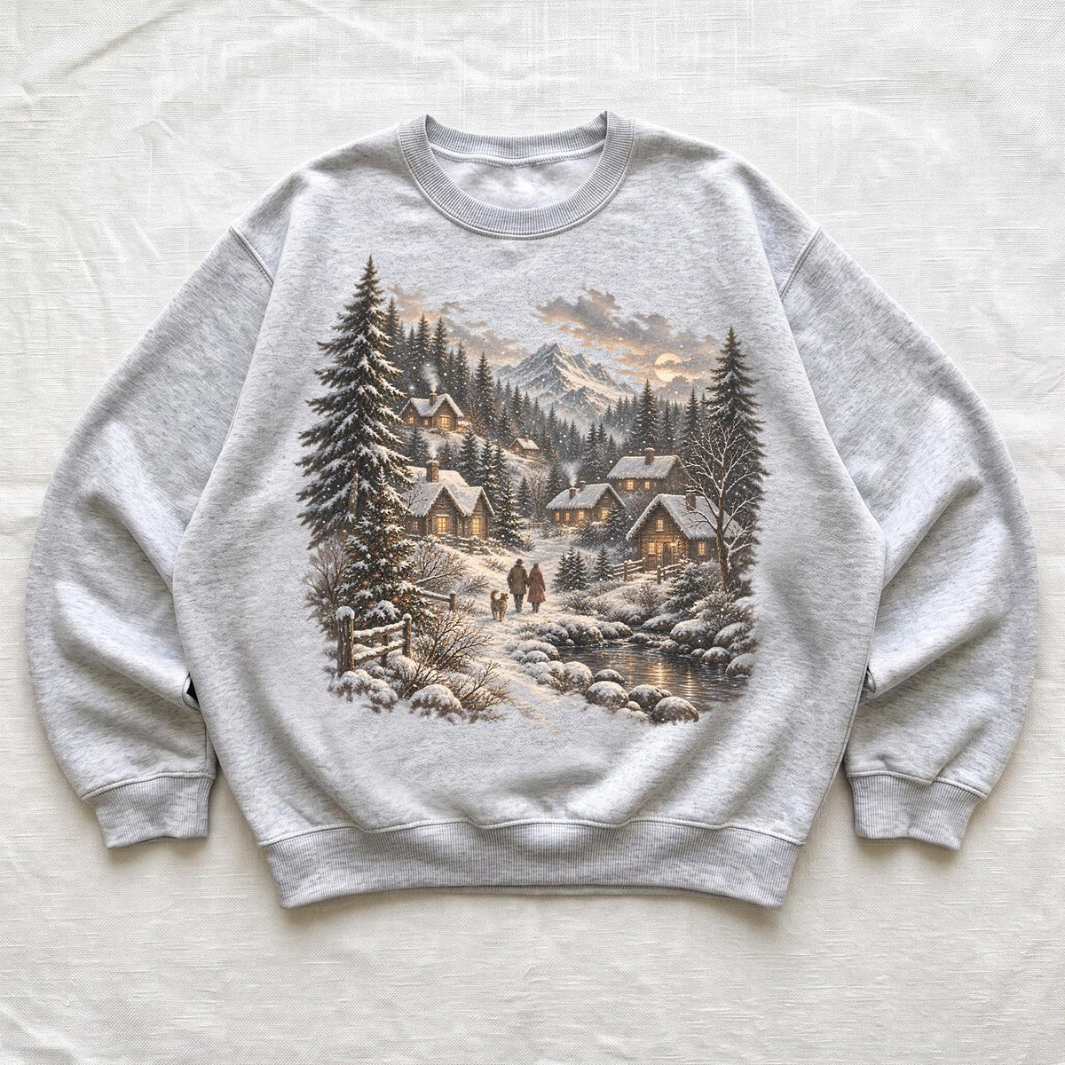Retro Christmas Winter Village Sweatshirt