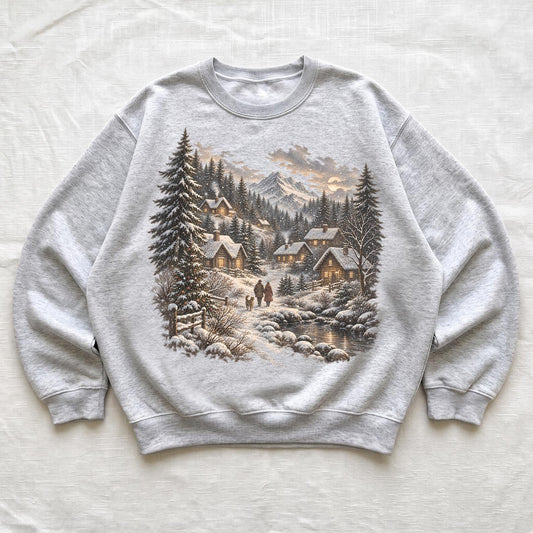 Retro Christmas Winter Village Sweatshirt