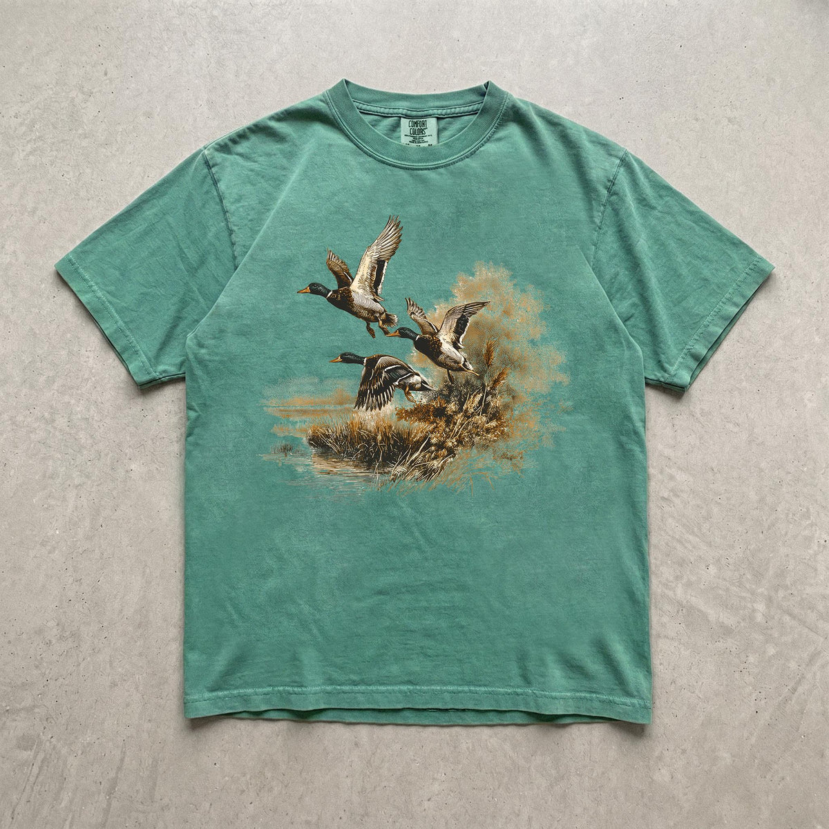 Retro Flying Mallard Duck T-shirt