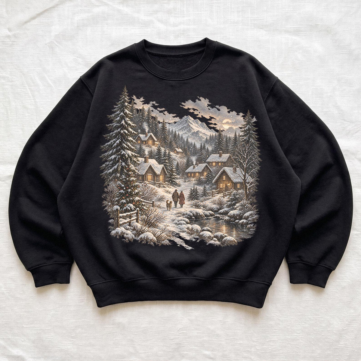 Retro Christmas Winter Village Sweatshirt